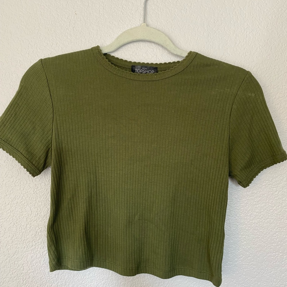 Topshop Cropped Ribbed Baby tee